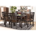 thumbnail image 1 of Baxton Studio Luisa Modern and Contemporary Two-Tone Dark Brown and Walnut Brown Finished Wood 7-Piece Dining Set, 1 of 7