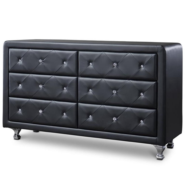black faux leather dresser Luminescence Upholstered long dresses for homecoming