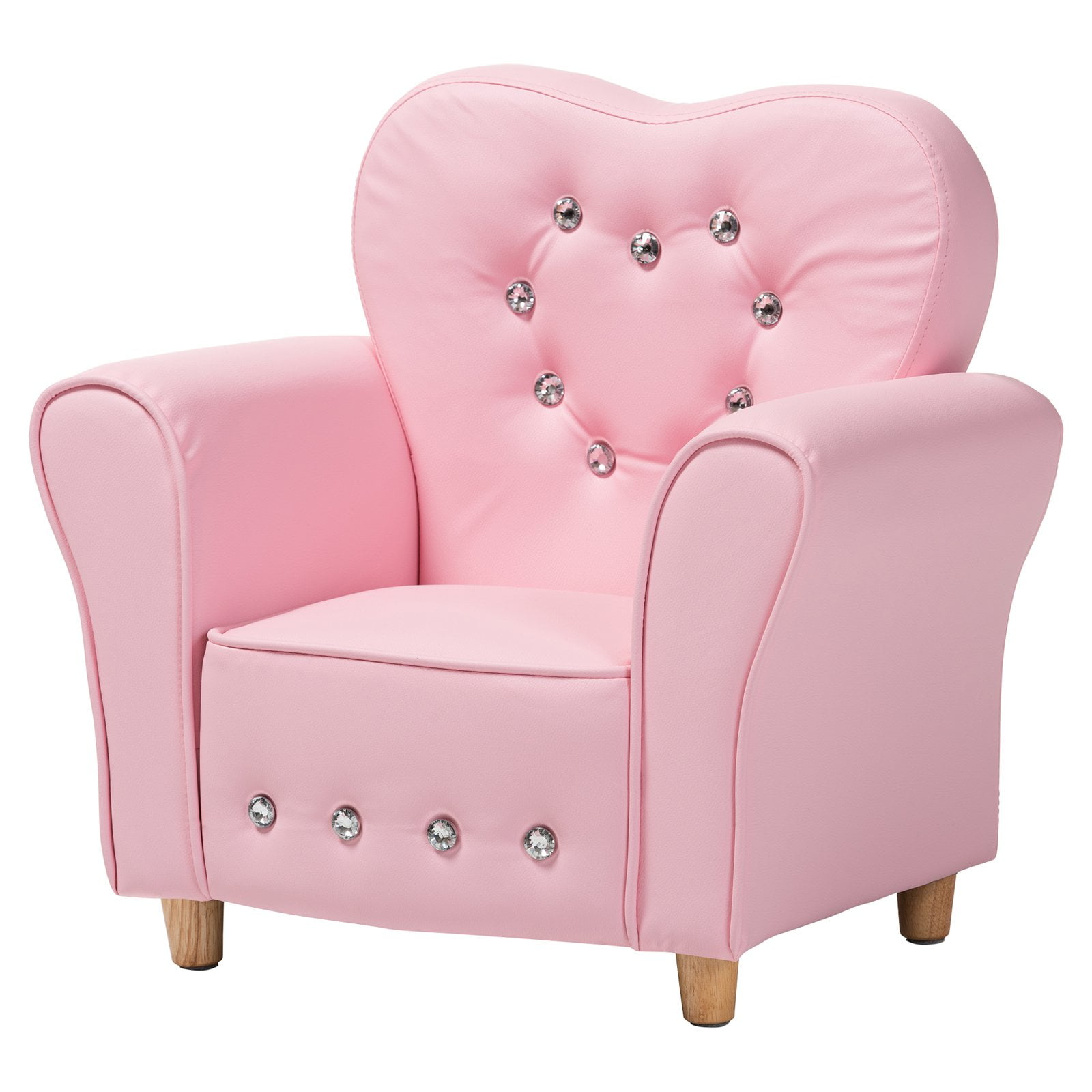 Baxton Studio Mabel Modern and Contemporary Pink Faux Leather Kids Armchair