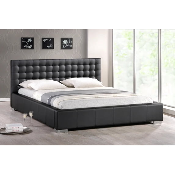 Baxton Studio Madison Modern Bed with Upholstered Queen Headboard, Multiple Colors