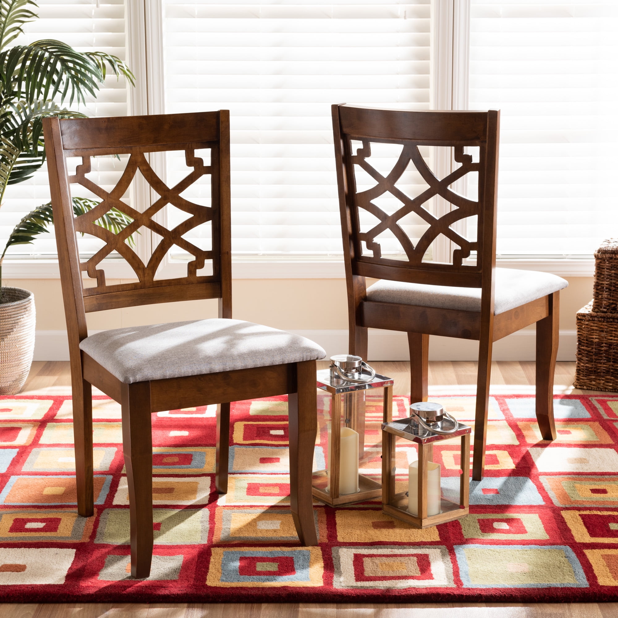 Baxton Studio Mael Dining Chair, Set of 2, Grey