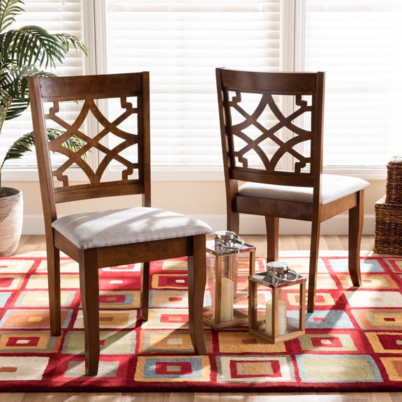 Baxton Studio Mael Dining Chair, Set of 2, Grey