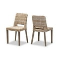 thumbnail image 1 of bali & pari Bohemian Grey Rattan and Natural Brown Finished Wood Dining Chair, 1 of 7