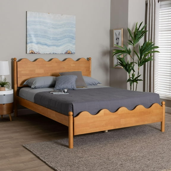 Baxton Studio Malaya Modern Platform Bed, Queen, Oak Brown