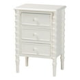 thumbnail image 1 of Baxton Studio Malinda Classic White Wood 3-Drawer End Table with Spindle Legs, 1 of 11