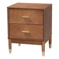 thumbnail image 1 of Baxton Studio Mandolin Mid-Century Ash Walnut Wood 2-Drawer Nightstand, 1 of 10