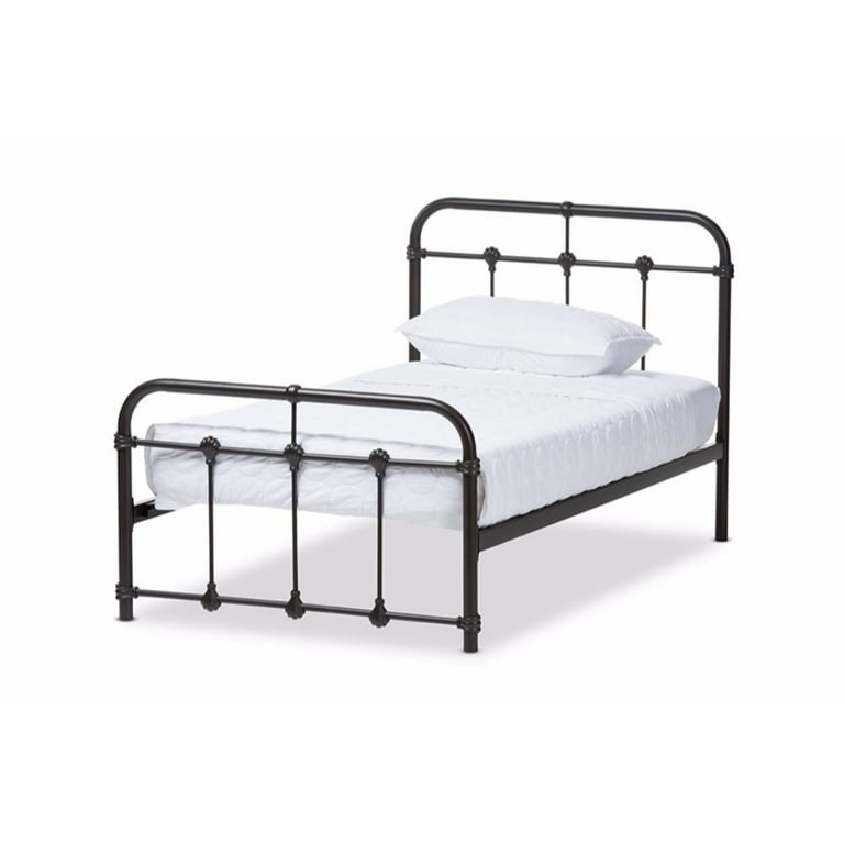 Baxton Studio Mandy Vintage Industrial Black Finished Metal Twin Size Platform Bed Baxton Studio Mandy Vintage Industrial Black Finished Metal Twin Size Platform Bed