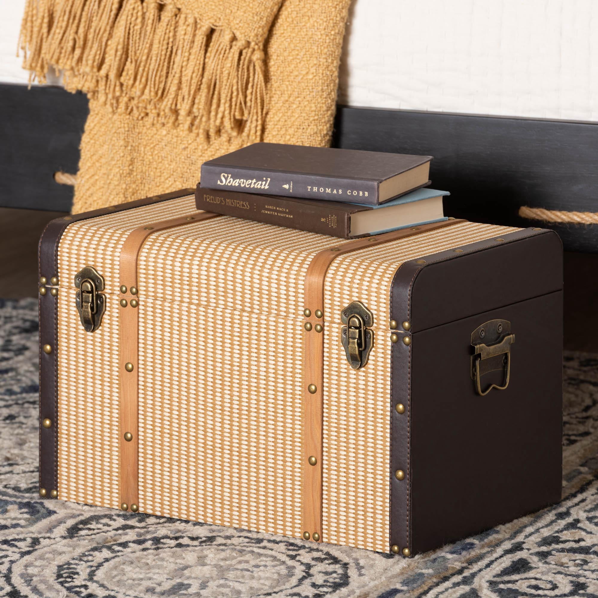 Baxton Studio Manton Mid-Century Storage Trunk, Light Brown
