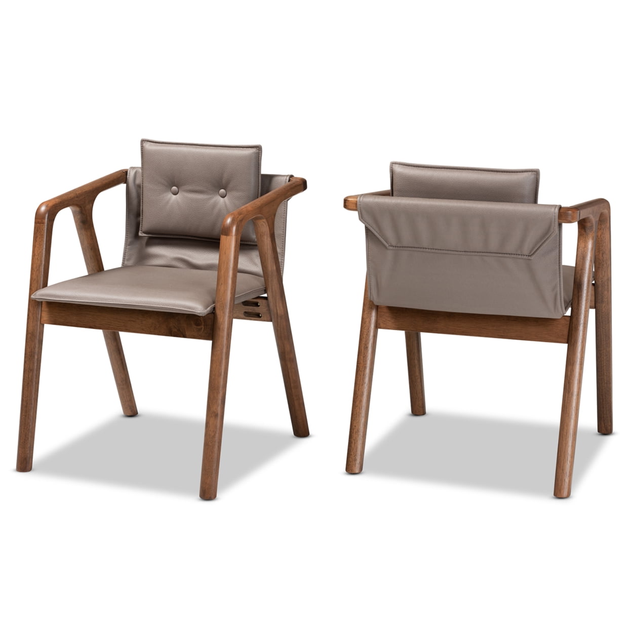 High Back Gray Wood and Cane Arm Chair