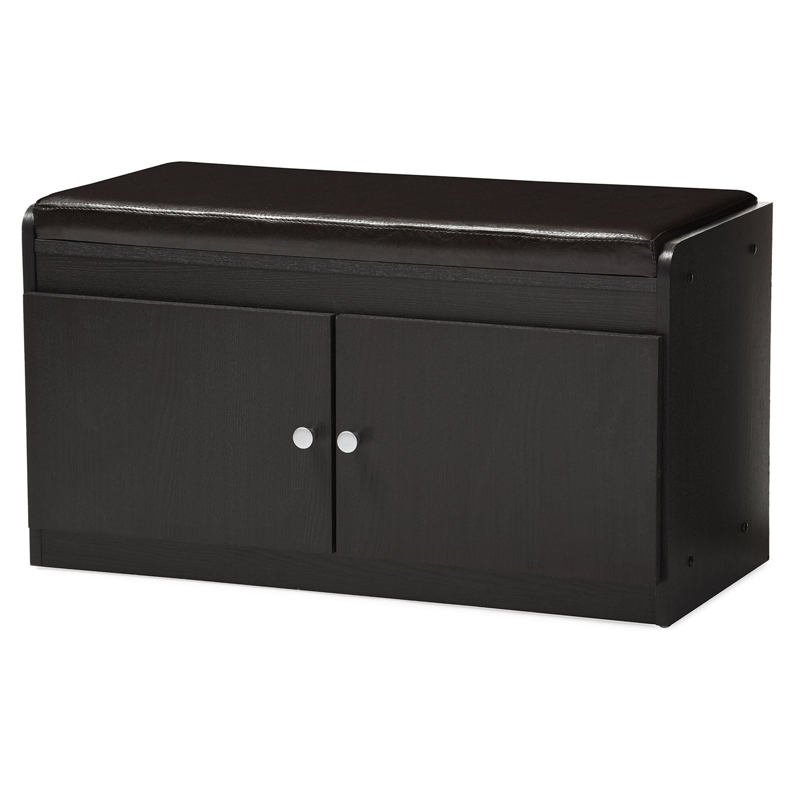 Margaret Espresso Dark Brown Shoe Cabinet with Cushioned Bench