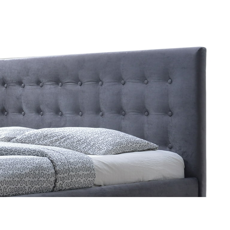 Baxton Studio Margaret Modern and Contemporary Grey Velvet Button-tufted Queen Platform Bed Baxton Studio Margaret Modern and Contemporary Grey Velvet Button-tufted Queen Platform Bed