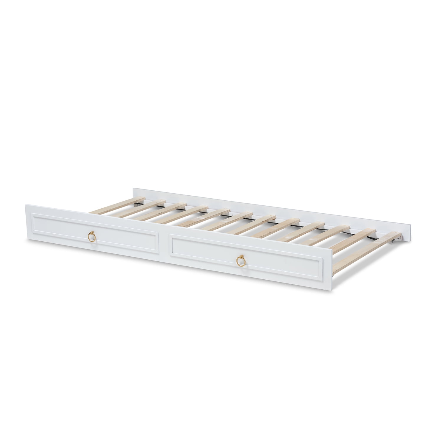 Mariana White Wood Twin Trundle Bed with Drawer