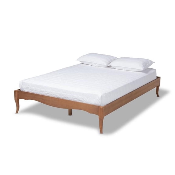Baxton Studio Marieke Vintage French Inspired Ash Wanut Finished King Size Wood Bed Frame