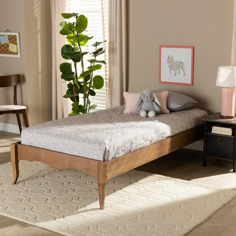 Baxton Studio Marieke Modern Wood Platform Bed Twin Ash Walnut
