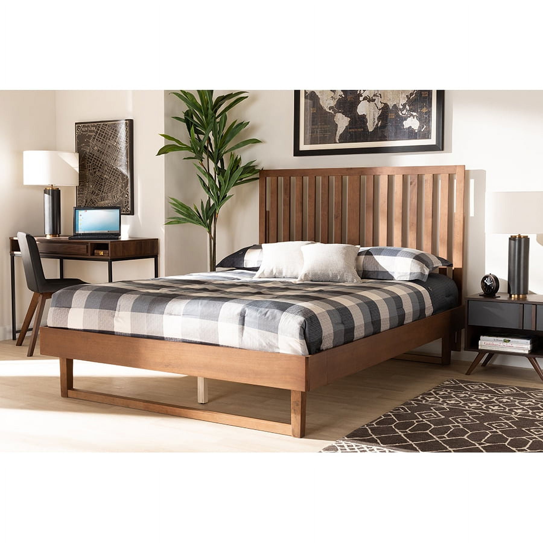 Baxton Studio Marin Modern and Contemporary Walnut Brown Finished Wood Queen Size Platform Bed Baxton Studio Marin Modern and Contemporary Walnut Brown Finished Wood Queen Size Platform Bed