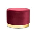 thumbnail image 1 of Baxton Studio Marisa Glam and Luxe Red Velvet Fabric Upholstered Gold Finished Storage Ottoman, 1 of 5