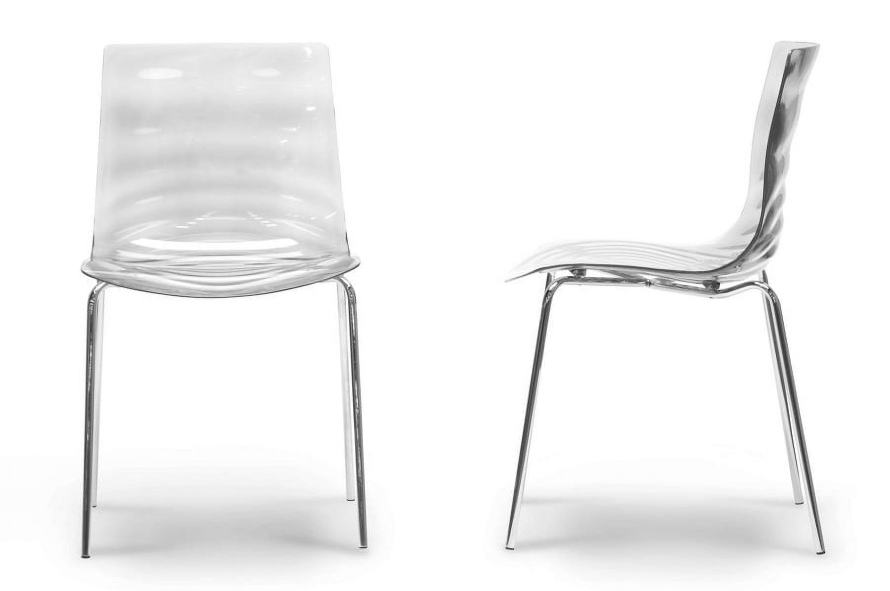 Marisse Clear Polycarbonate and Chrome Modern Side Chair