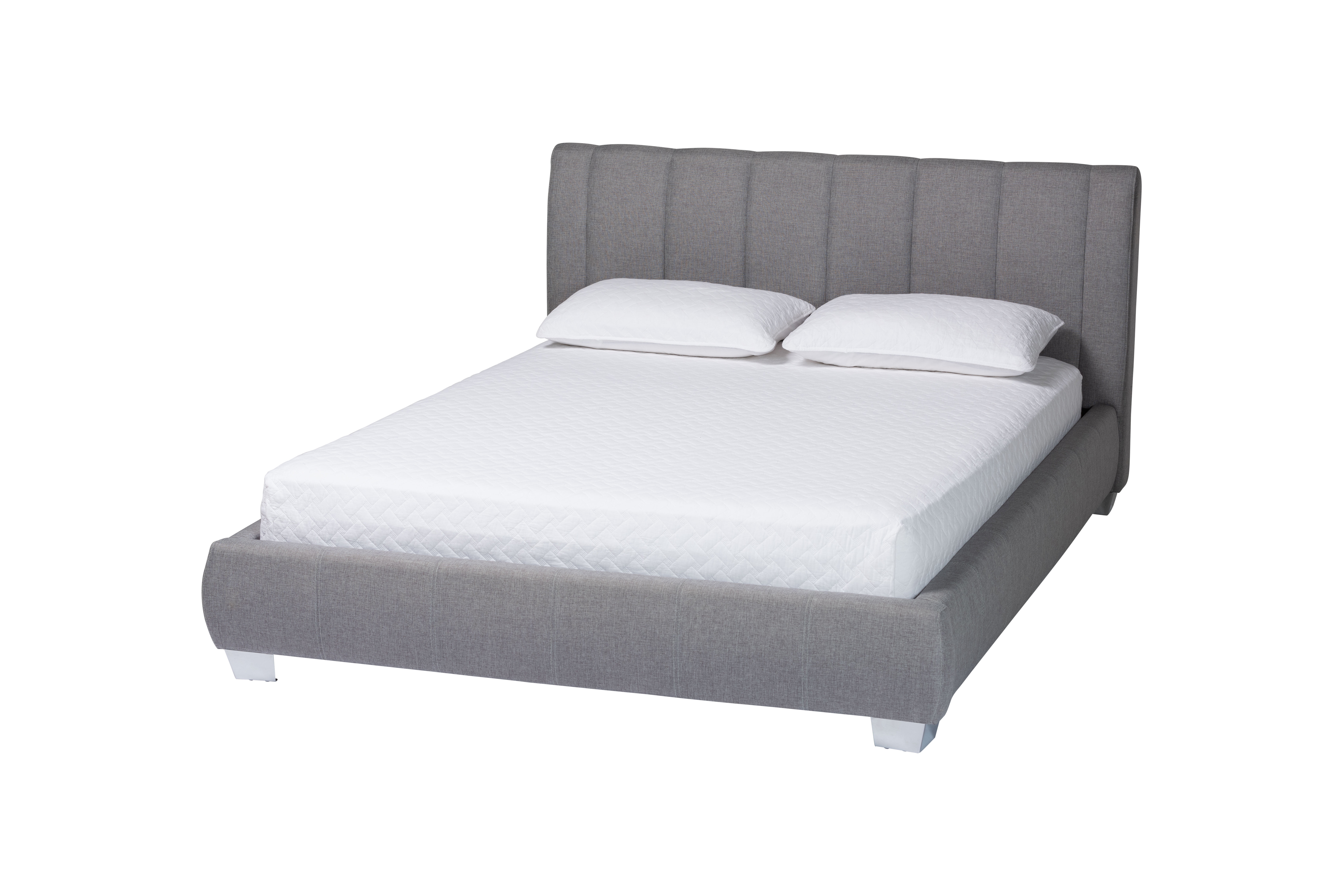 Baxton Studio Marzenia Contemporary Grey Fabric Queen Size Bed Baxton Studio Marzenia Contemporary Grey Fabric Queen Size Bed