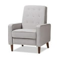 thumbnail image 1 of Baxton Studio Mathias Mid-century Modern Light Grey Fabric Upholstered Lounge Chair, 1 of 7