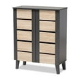 thumbnail image 1 of Baxton Studio Melle Modern and Contemporary Two-tone Oak Brown and Dark Gray 2-Door Wood Entryway Shoe Storage Cabinet, 1 of 5