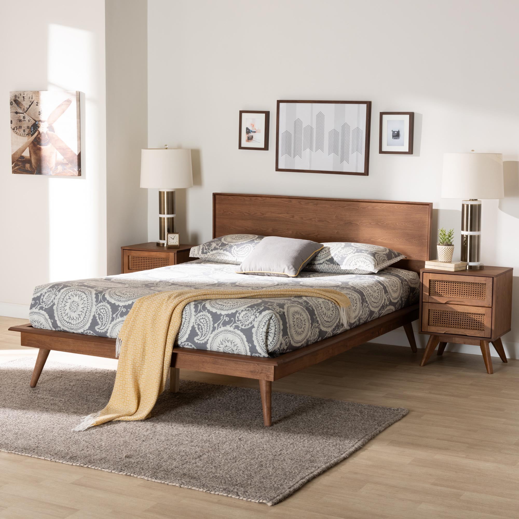 Baxton Studio Melora Mid-Century Modern Walnut Brown Finished Wood and ...