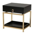 thumbnail image 1 of Baxton Studio Melosa Modern Glam and Luxe Black Finished Wood and Gold Metal 1-Drawer End Table, 1 of 7