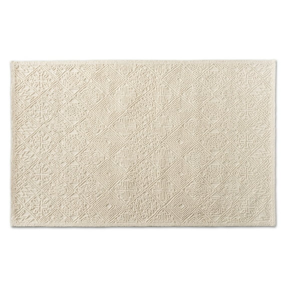Baxton Studio Meltem Ivory Handwoven Wool Area Rug