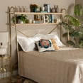 thumbnail image 1 of Baxton Studio Merida Glam and Luxe Brushed Gold Finished Metal and Natural Brown Finished Wood 2-Tier Over Bed Queen Size Storage Display Shelf, 1 of 8
