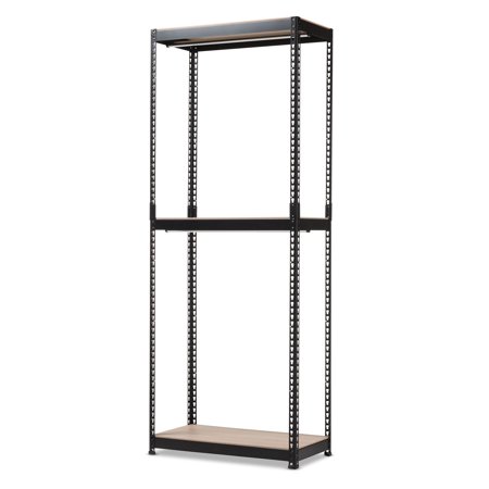 Baxton Studio Metal 3-Shelf Closet Storage Racking Organizer by