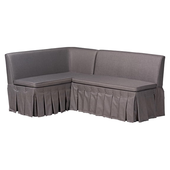 Baxton Studio Meyer Modern Dining Nook Bench Set, 2-Piece, Grey
