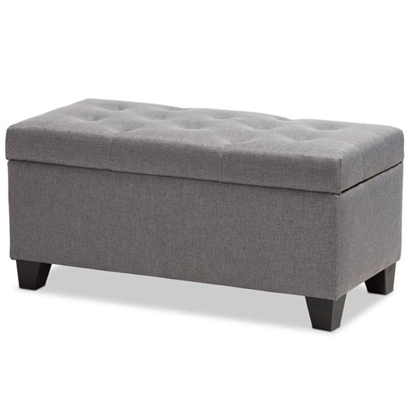 Baxton Studio Michaela Upholstered Storage Ottoman Bench in Grey