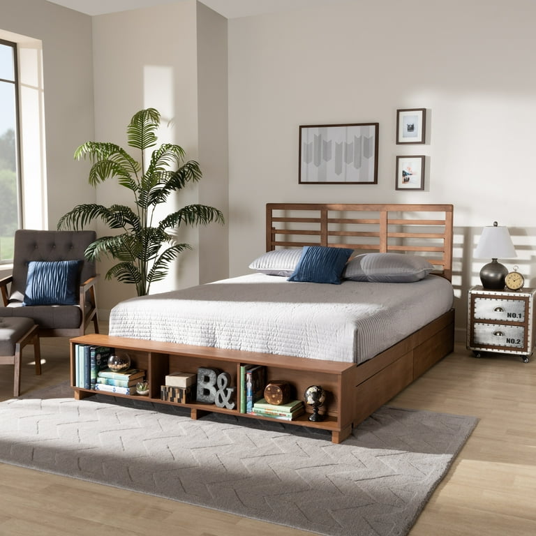 Baxton Studio Milana Modern Transitional Ash Walnut Brown Finished Wood 4-Drawer Queen Size Platform Storage Bed Baxton Studio Milana Modern Transitional Ash Walnut Brown Finished Wood 4-Drawer Queen Size Platform Storage Bed