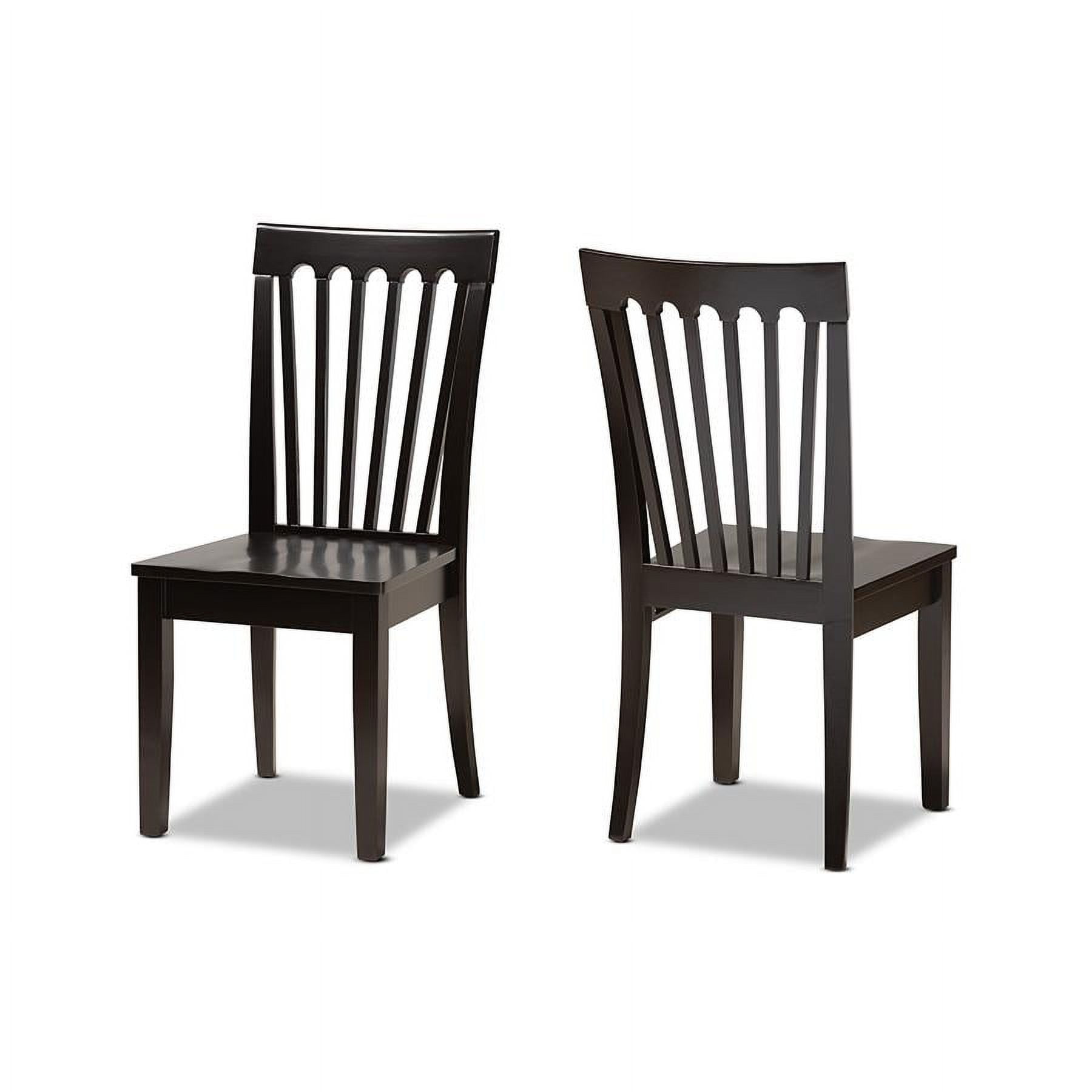 Sleek Dark Brown Wood and Cane Low Arm Chair