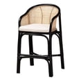 thumbnail image 1 of Baxton Studio Miranda 23.5" Rattan Counter Stool in Black and Natural Brown, 1 of 10