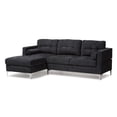 thumbnail image 1 of Baxton Studio Mireille Modern and Contemporary Dark Grey Fabric Upholstered Sectional Sofa-Color:Grey,Material:Fabric "Polyester 100"/Pine Wood/Foam,Quantity:1,Style:Contemporary, 1 of 7