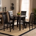 thumbnail image 1 of Baxton Studio Miya Modern and Contemporary Dark Brown Faux Leather Upholstered and Dark Brown Finished Wood 5-Piece Dining Set, 1 of 9