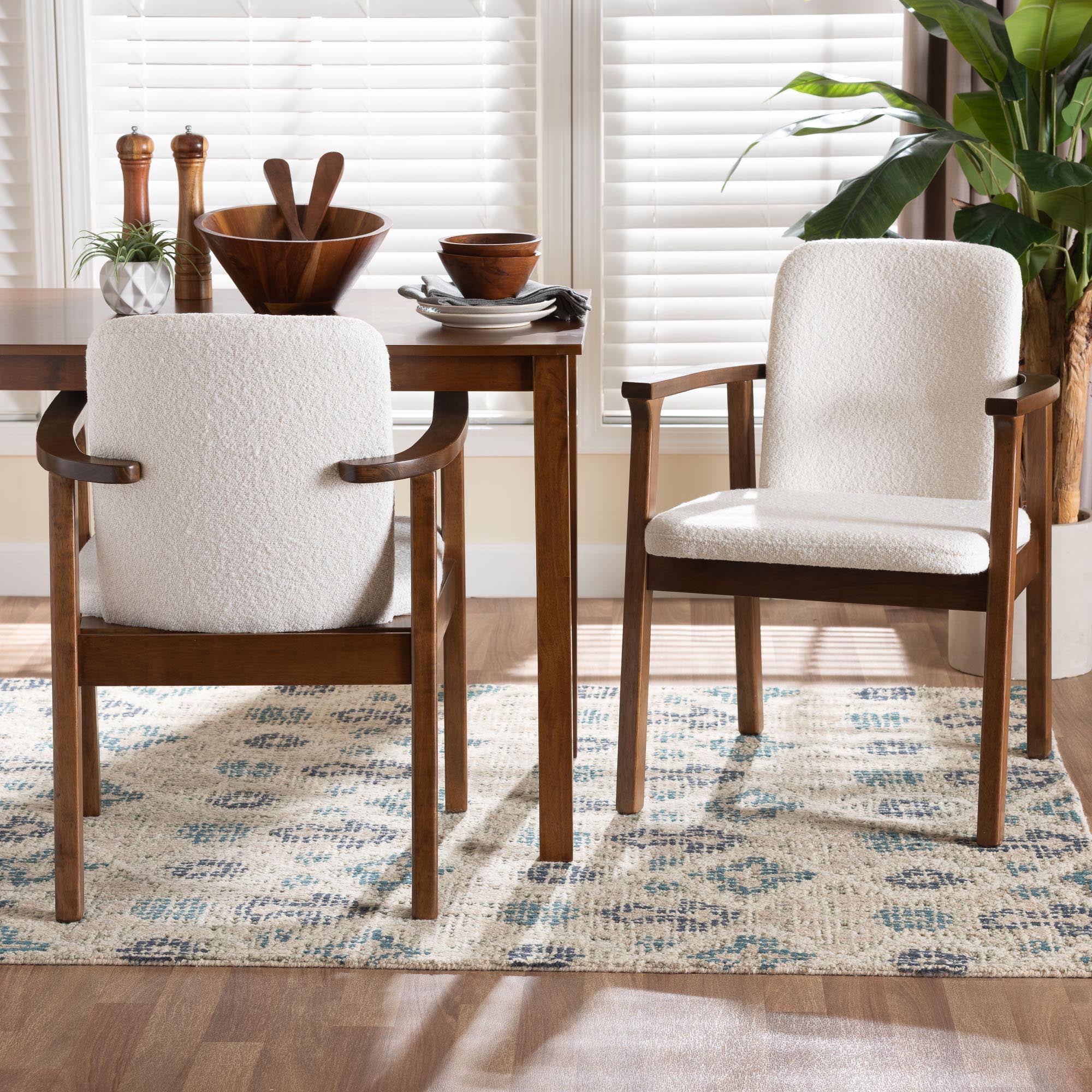 Baxton Studio Miyagi Scandinavian Dining Chair, Set of 2, White
