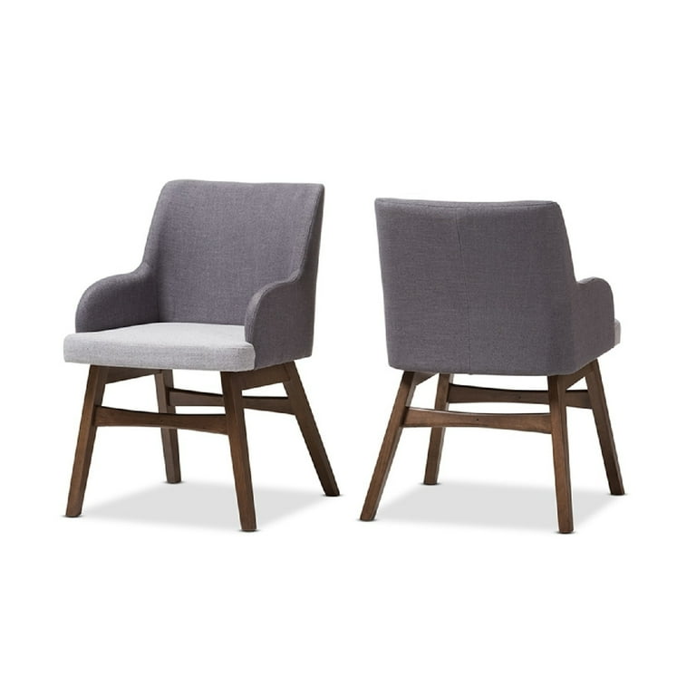 Baxton Studio Monte Mid-Century Modern Two-Tone Grey Fabric Armchair - Set of 2 Baxton Studio Monte Mid-Century Modern Two-Tone Grey Fabric Armchair - Set of 2
