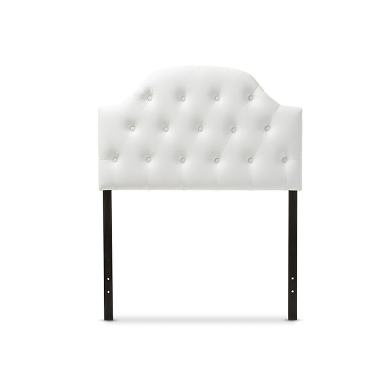 Baxton Studio Morris Modern and Contemporary Queen Size White Faux Leather Upholstered Button-tufted Scalloped Headboard Baxton Studio Morris Modern and Contemporary Queen Size White Faux Leather Upholstered Button-tufted Scalloped Headboard