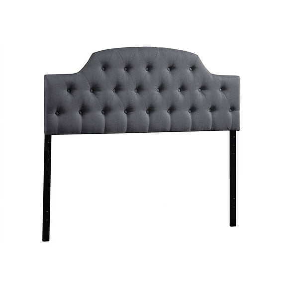Baxton Studio Morris Tufted Queen Panel Headboard in Gray
