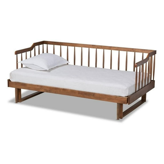 Baxton Studio Muriel Wooden Expandable Twin-to-King Daybed, Walnut