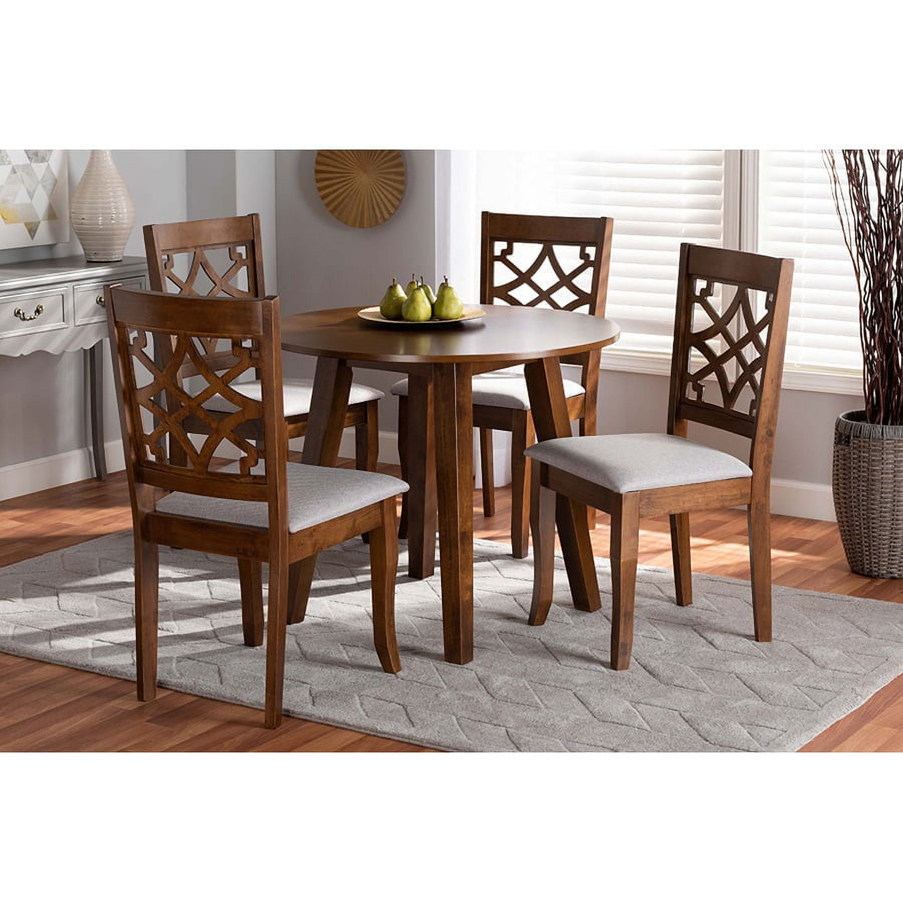 Olympia Modern Fabric and Espresso Finished Wood 5-Piece Dining Set
