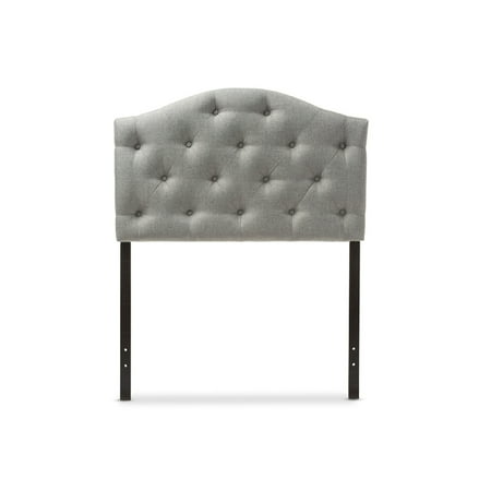 Baxton Studio Myra Modern and Contemporary Grey Fabric Upholstered Button-Tufted Scalloped Twin Size Headboard,Wholesale