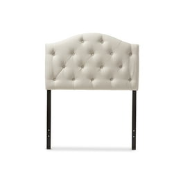Baxton Studio Morris Modern and Contemporary Light Beige Fabric Upholstered Button-Tufted Scalloped Twin Size Headboard Baxton Studio Morris Modern and Contemporary Light Beige Fabric Upholstered Button-Tufted Scalloped Twin Size Headboard