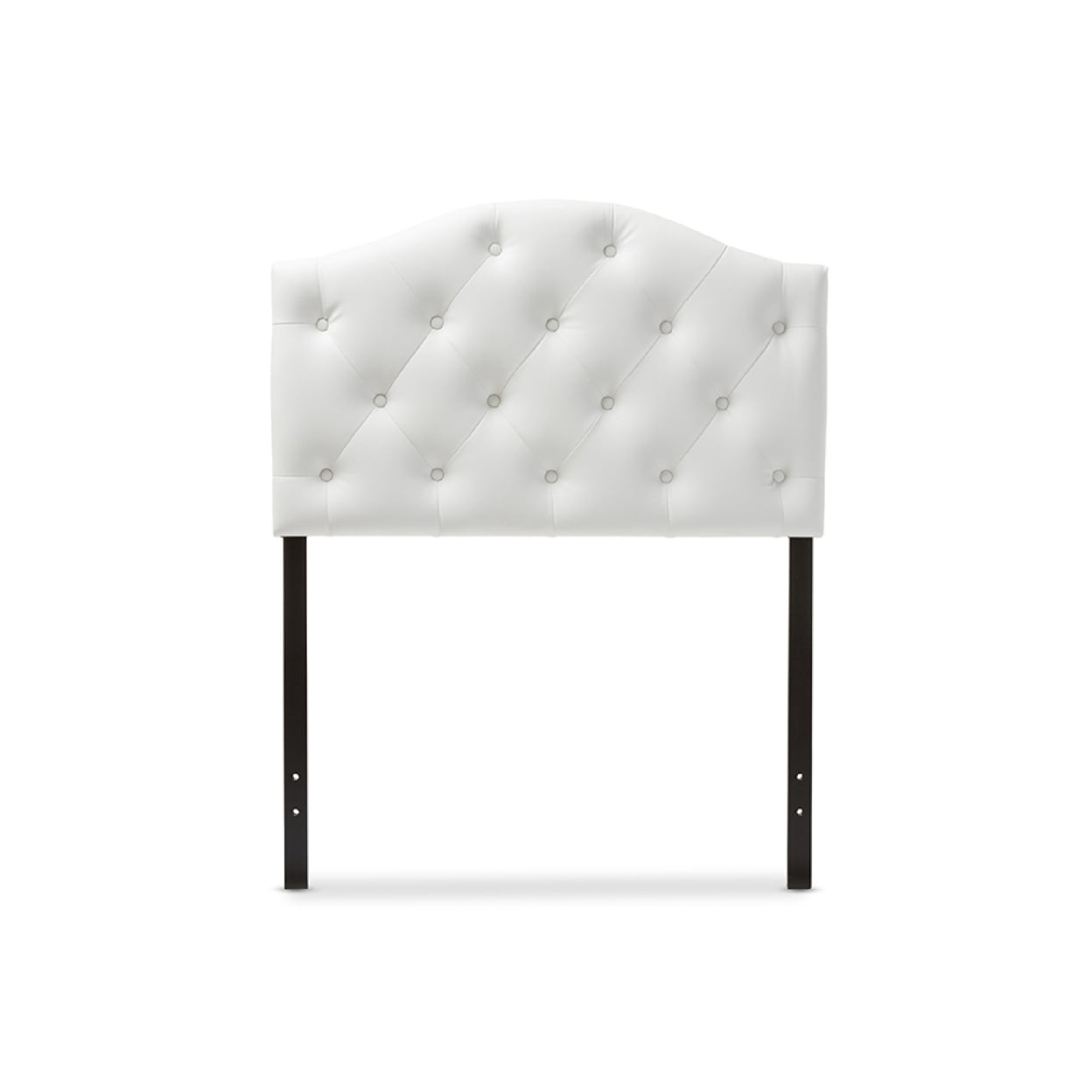 Baxton Studio Myra Modern and Contemporary White Faux Leather Upholstered Button Tufted Scalloped Twin Size