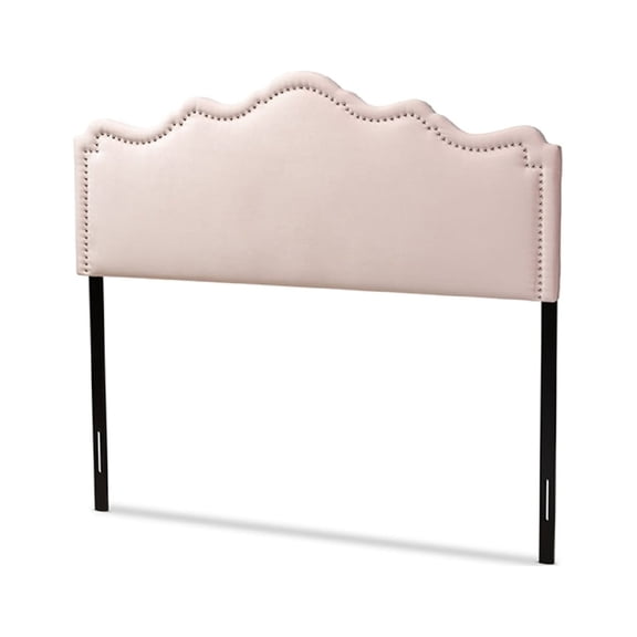 Baxton Studio Nadeen Modern and Contemporary Light Pink Velvet Fabric Upholstered Queen Size Headboard,Wholesale