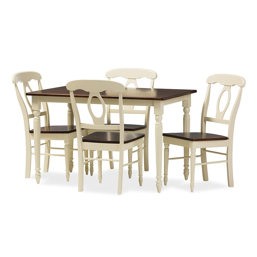 Napoleon Buttermilk and Cherry Brown 5-Piece French Country Dining Set
