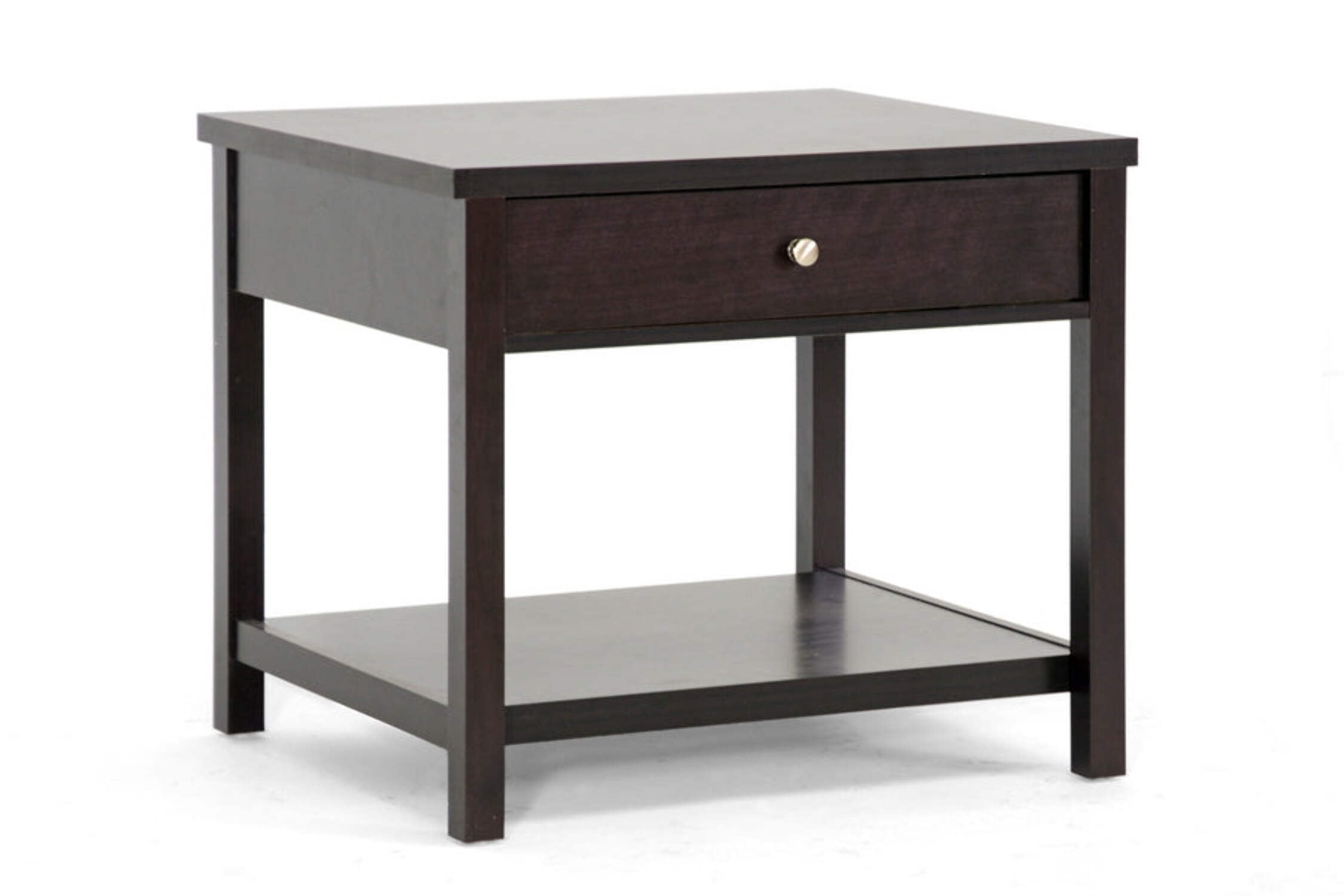 Nashua 22" Brown Faux Wood Modern Side Table