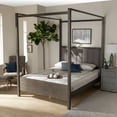 thumbnail image 1 of Baxton Studio Natasha Modern and Contemporary Grey Fabric Upholstered and Dark Grey Oak Finished Wood Queen Size Platform Canopy Bed, 1 of 8