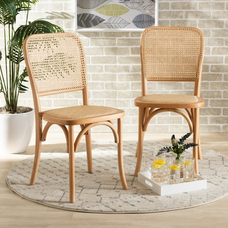 Baxton Studio Mid-Century Modern Wishbone Chair - Natural Wood Y Chair - Set of 2 Baxton Studio Mid-Century Modern Wishbone Chair - Natural Wood Y Chair - Set of 2